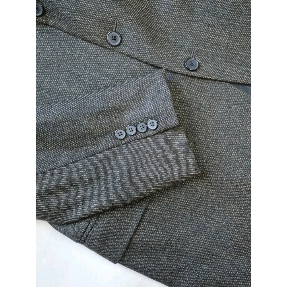 Joseph Abboud Mens Wool Sports Coat 45L Brown Blue Stripe USA 3 Button Jacket